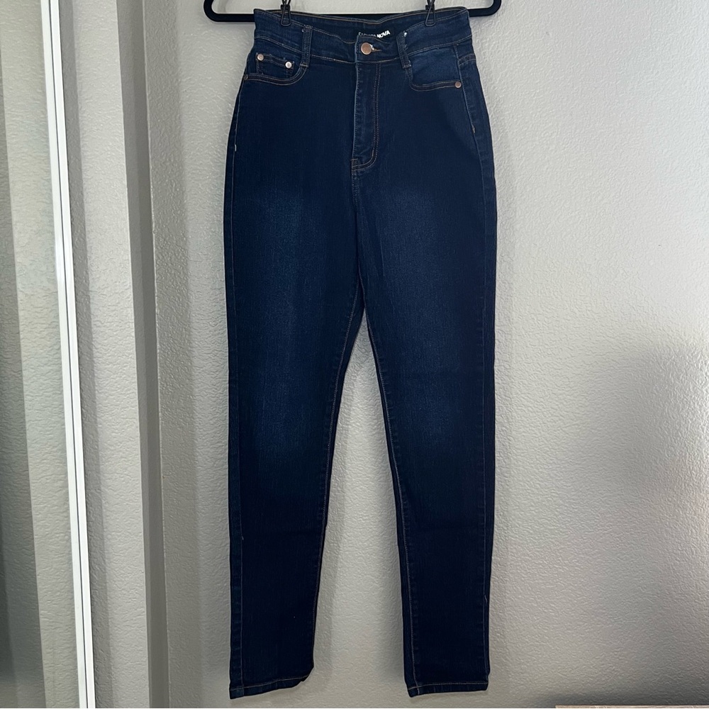Fashion Nova High Rise Dark Blue Jeans